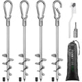 Heavy Duty Steel Ground Anchors – 4 Pack Metal Tent Pegs