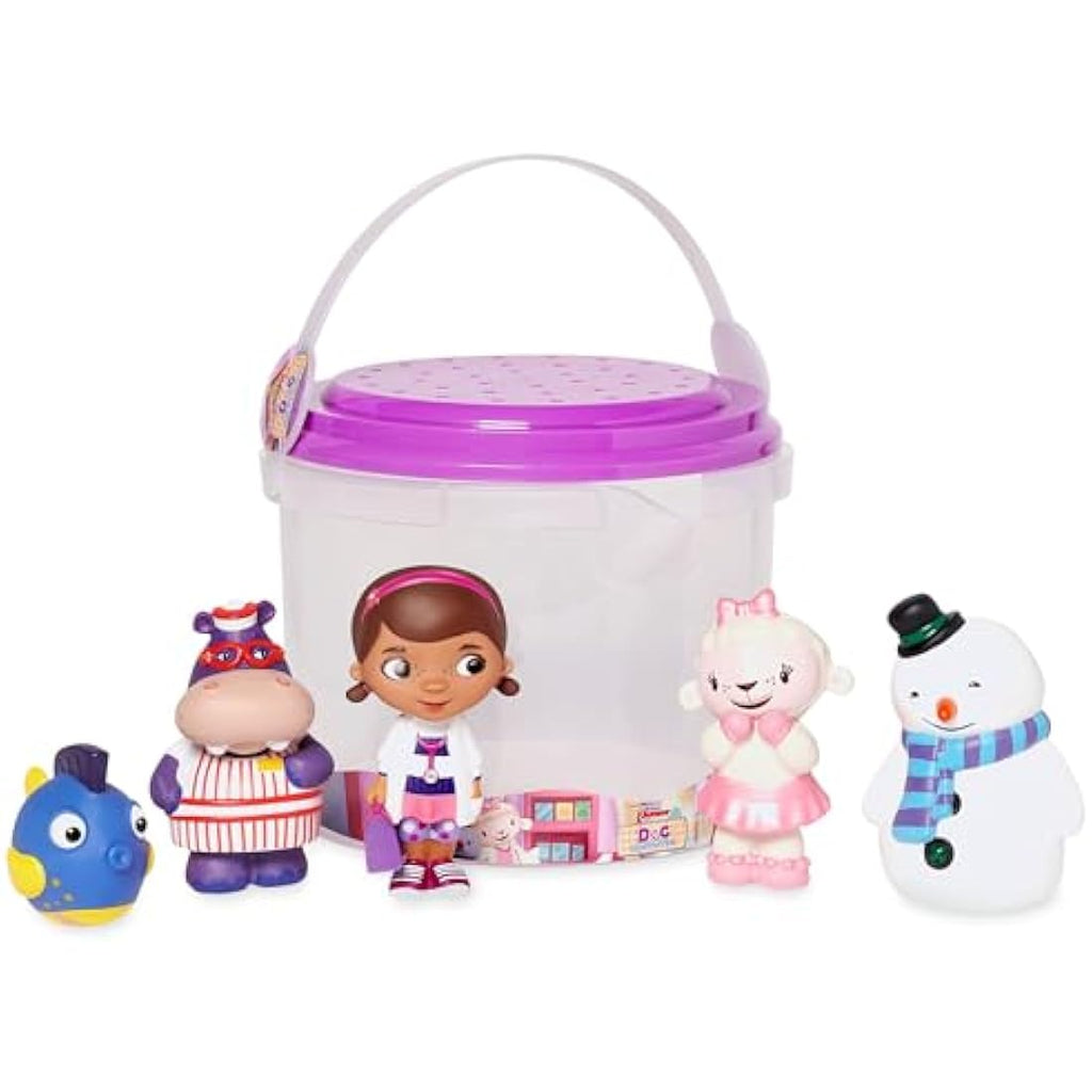 Disney Doc McStuffins Bath Toy Set - 5 Piece Playset with Bucket