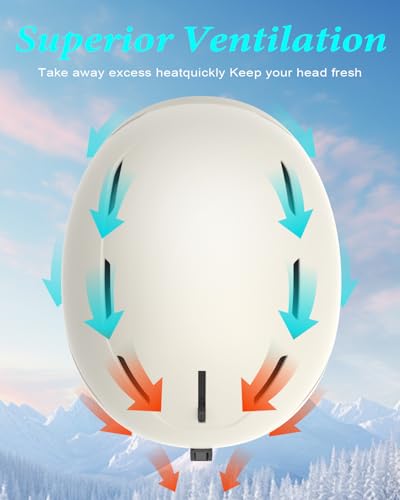 RIOROO Ski Helmet | Adjustable Vents Snowboard Helmet for Men & Women