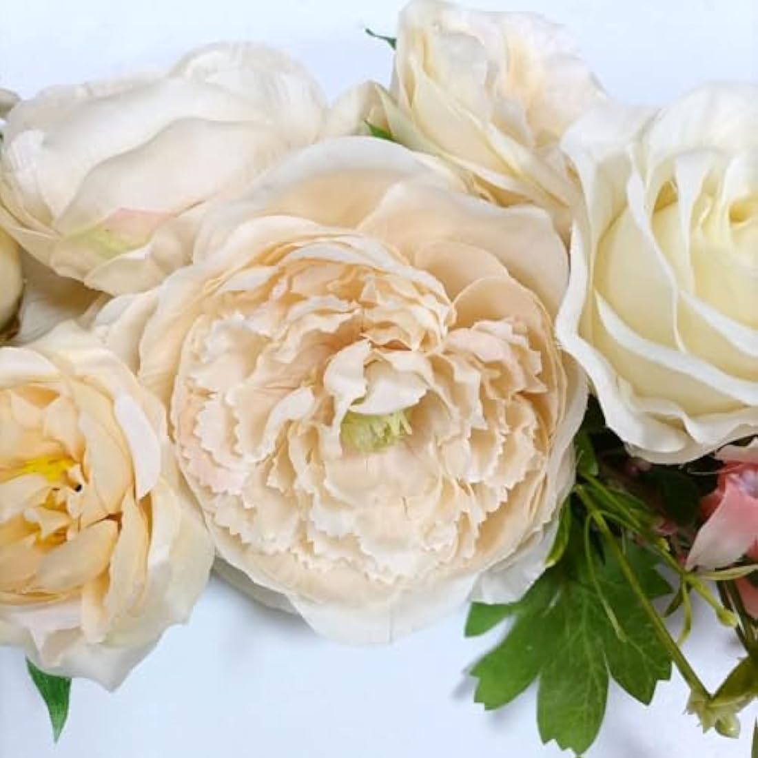 Champagne Peony & Rose Wedding Arch Flower Swag - 60cm