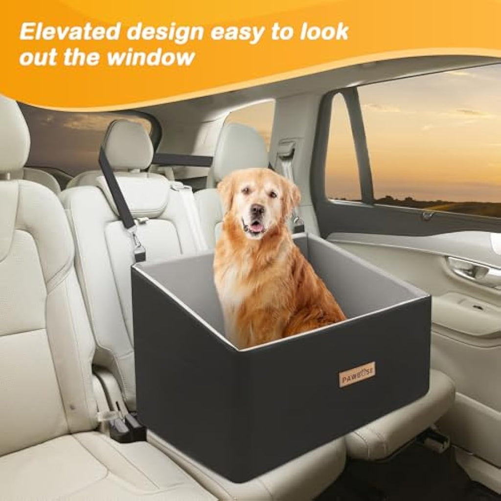 Firepaw Large Dog Car Seat – Washable Booster Seat for Dogs up to 55lbs