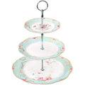 Jolof Store Vintage 3-Tier Bone China Porcelain Cake Stand - Light Blue