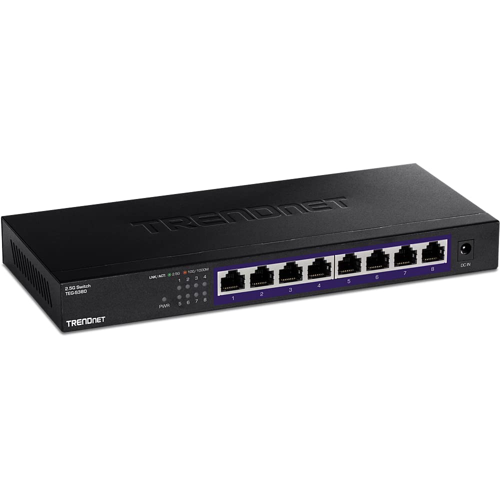 TRENDnet TEG-S380 8-Port 2.5G Unmanaged Switch | 40Gbps Capacity