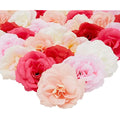 Juvale 60 Pack Silk Carnation Flower Heads for Crafts - 6 Colors, 7cm
