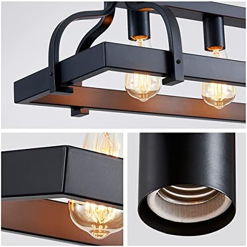 4-Light Pot Rack Chandelier – Rustic Farmhouse Kitchen Island