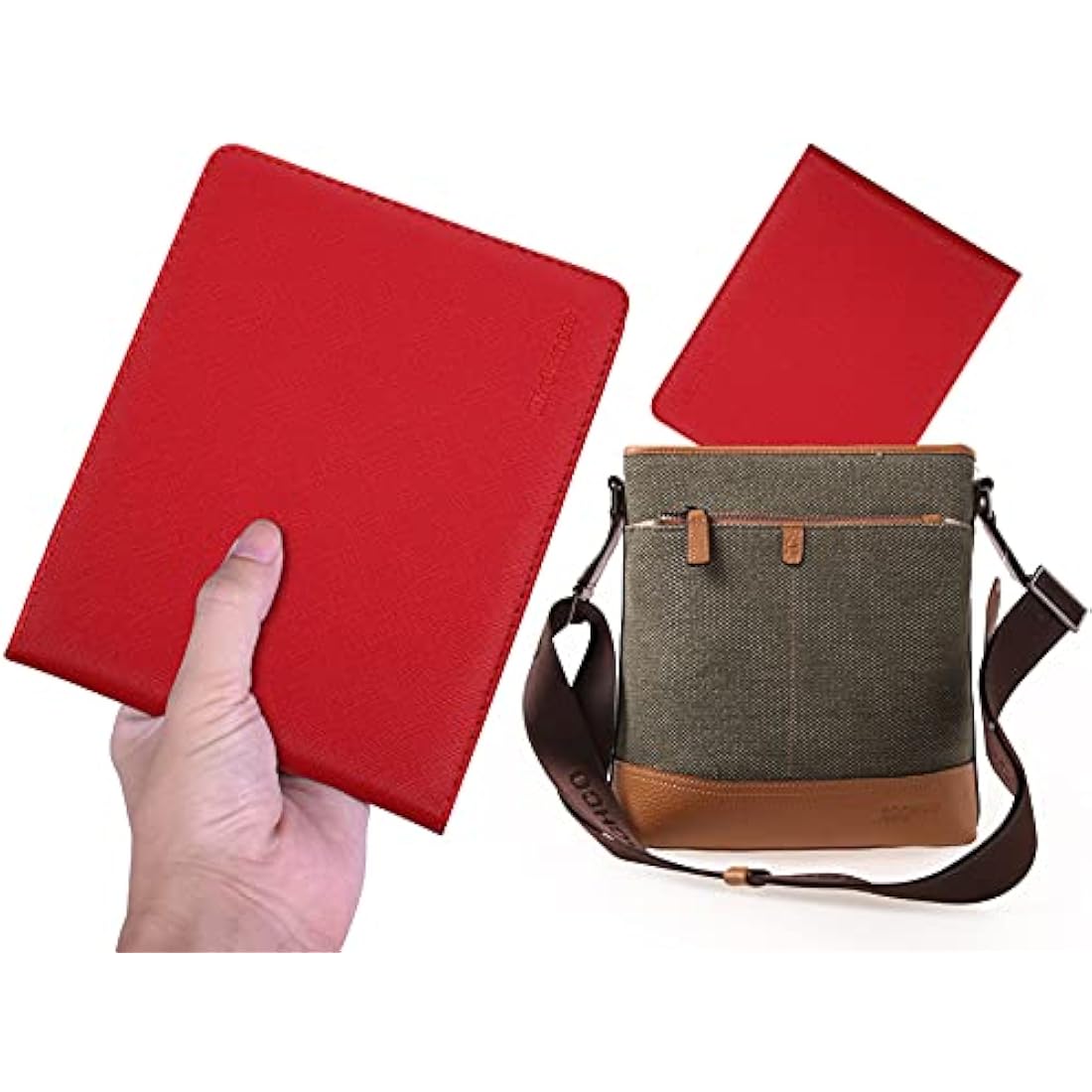 Wisdompro PU Leather Disabled Blue Badge and Timer Holder – Red