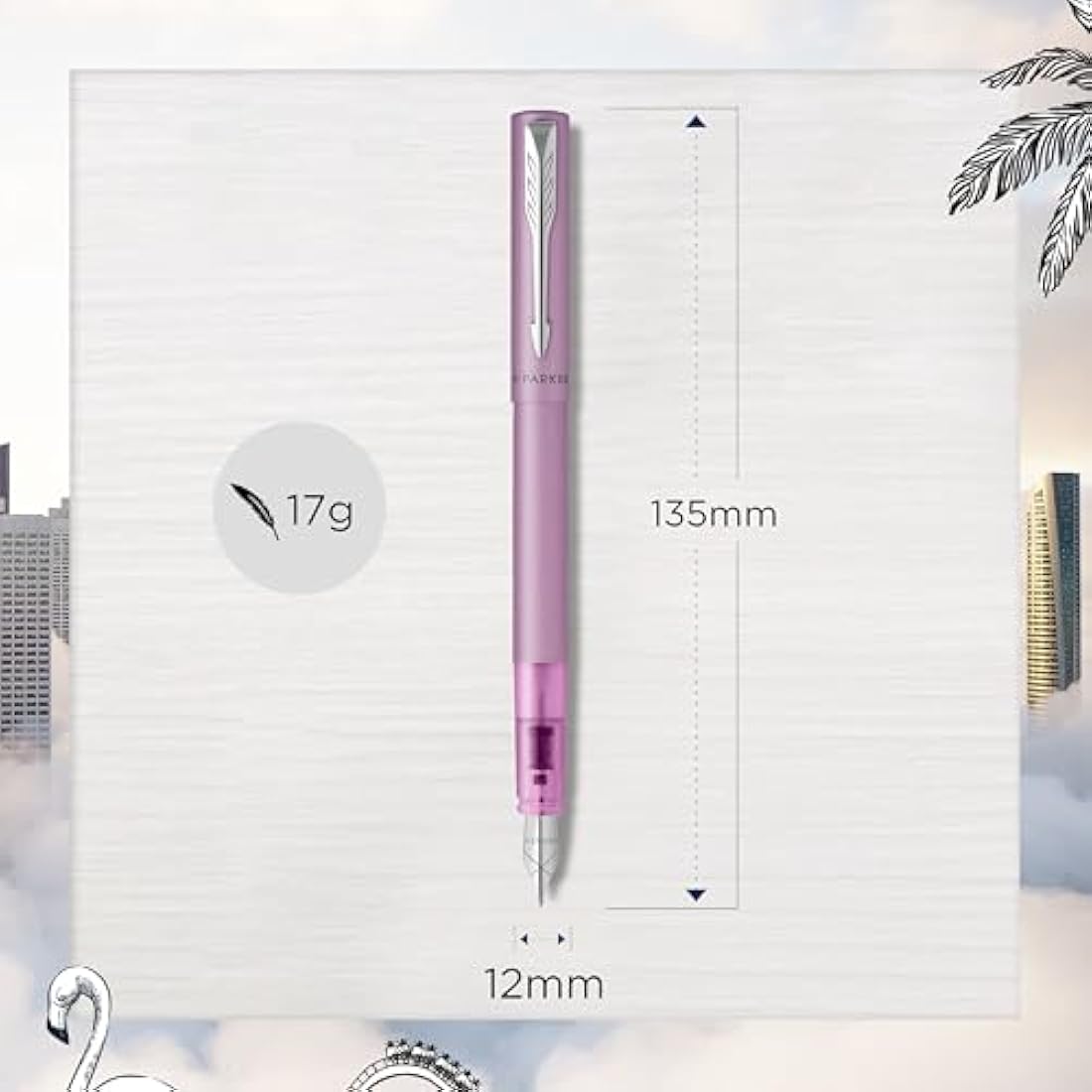 Parker Vector XL Fountain Pen - Metallic Lilac Lacquer, Medium Nib