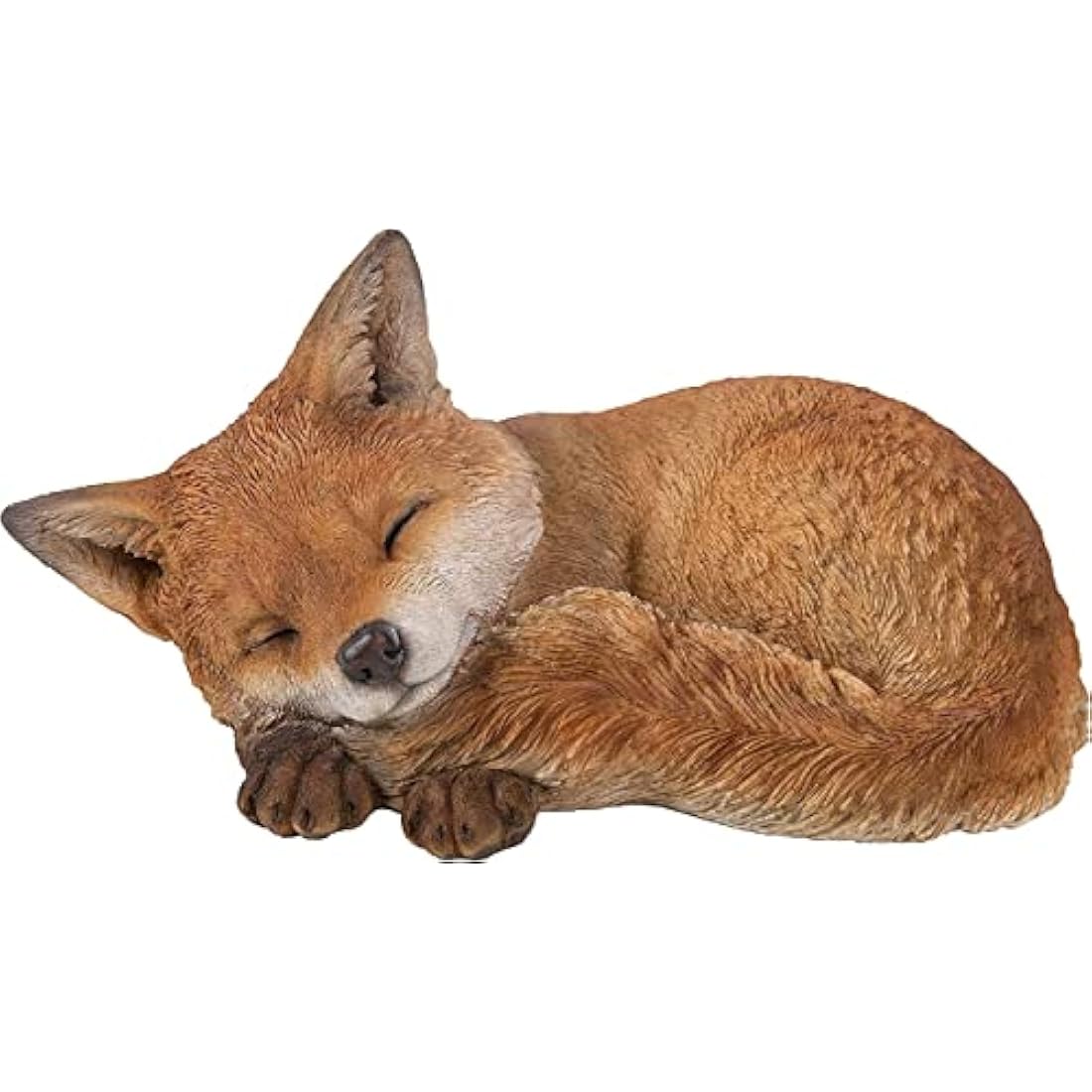 Vivid Arts Sleeping Fox Cub – Realistic Resin Garden Ornament Statue
