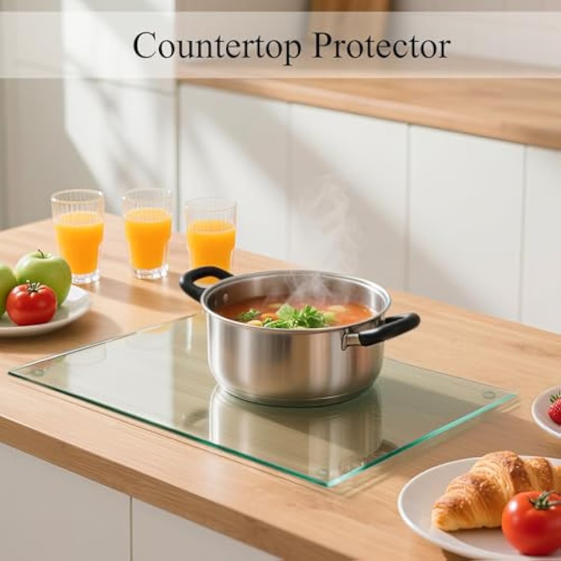 Hacaroa 4 Pack Tempered Glass Cutting Board – Non-Slip Clear Chopping Board