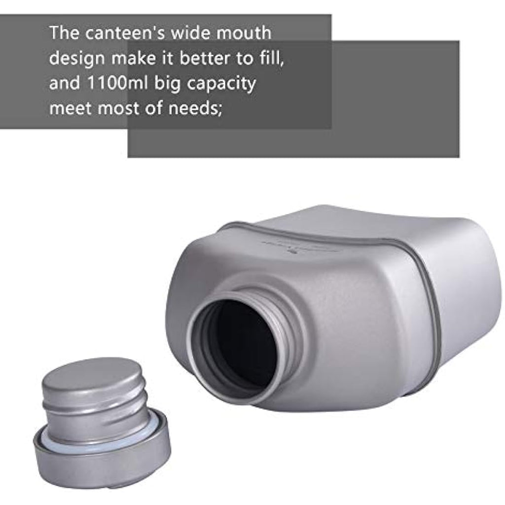 Boundless Voyage Titanium Military Canteen | 1100ml Ultralight Mess Kit