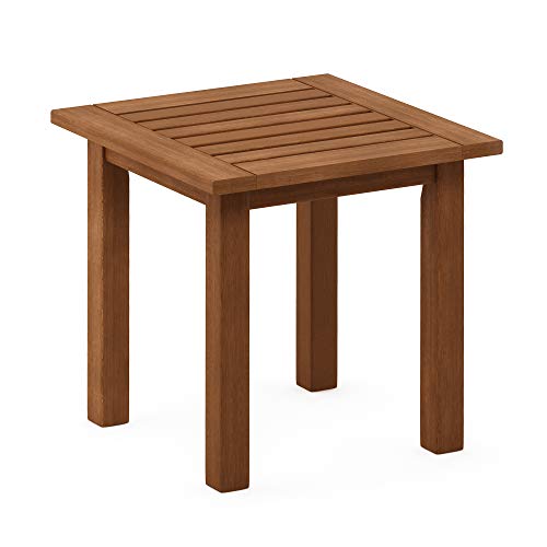 Furinno Outdoor Patio Side Table - Meranti Wood Weather Resistant - Natural