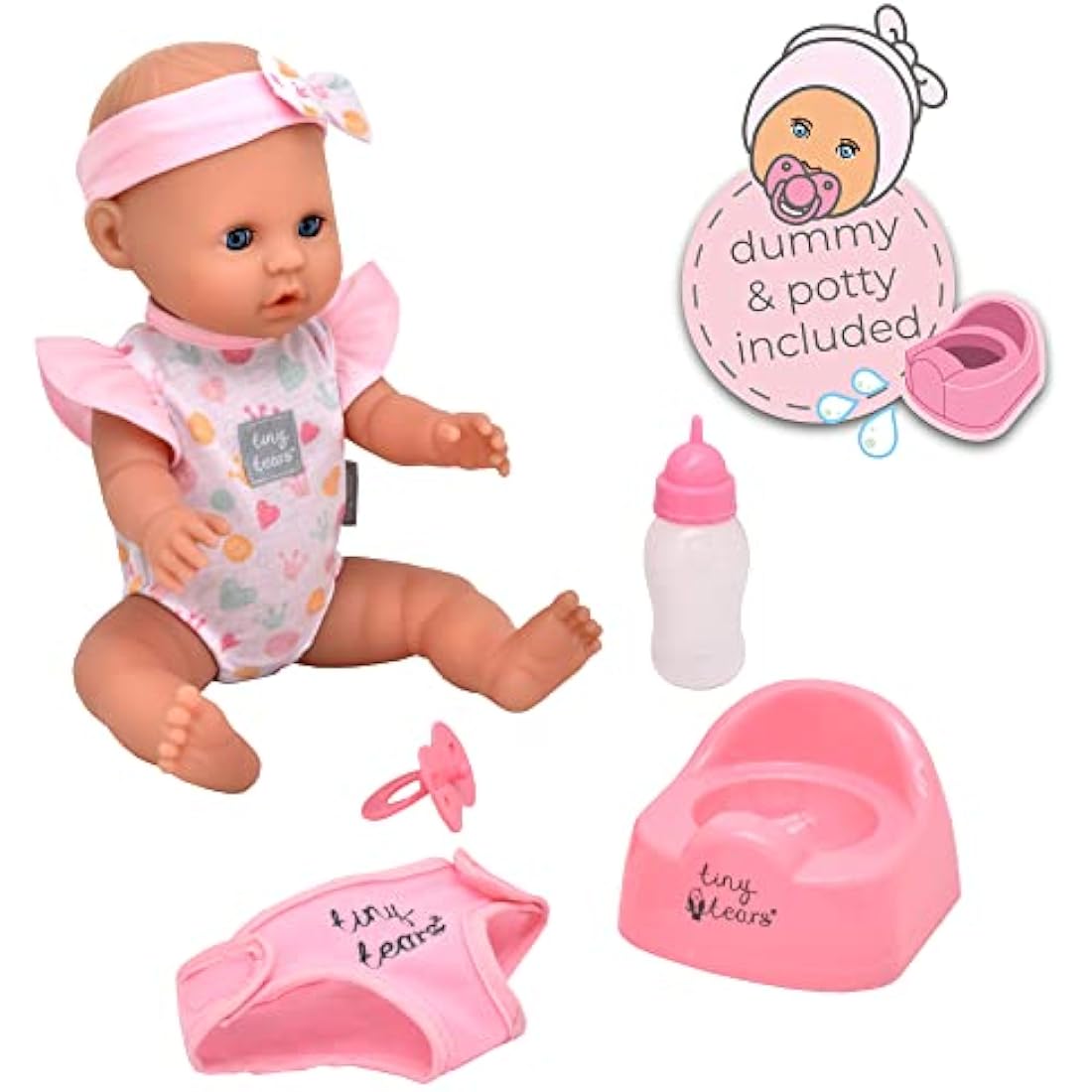 Tiny Tears Baby Classic 38cm Crying and Wetting Doll with Accessories