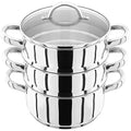 Judge 3 Tier Stainless Steel Steamer Set | 18cm Induction Casserole Pan
