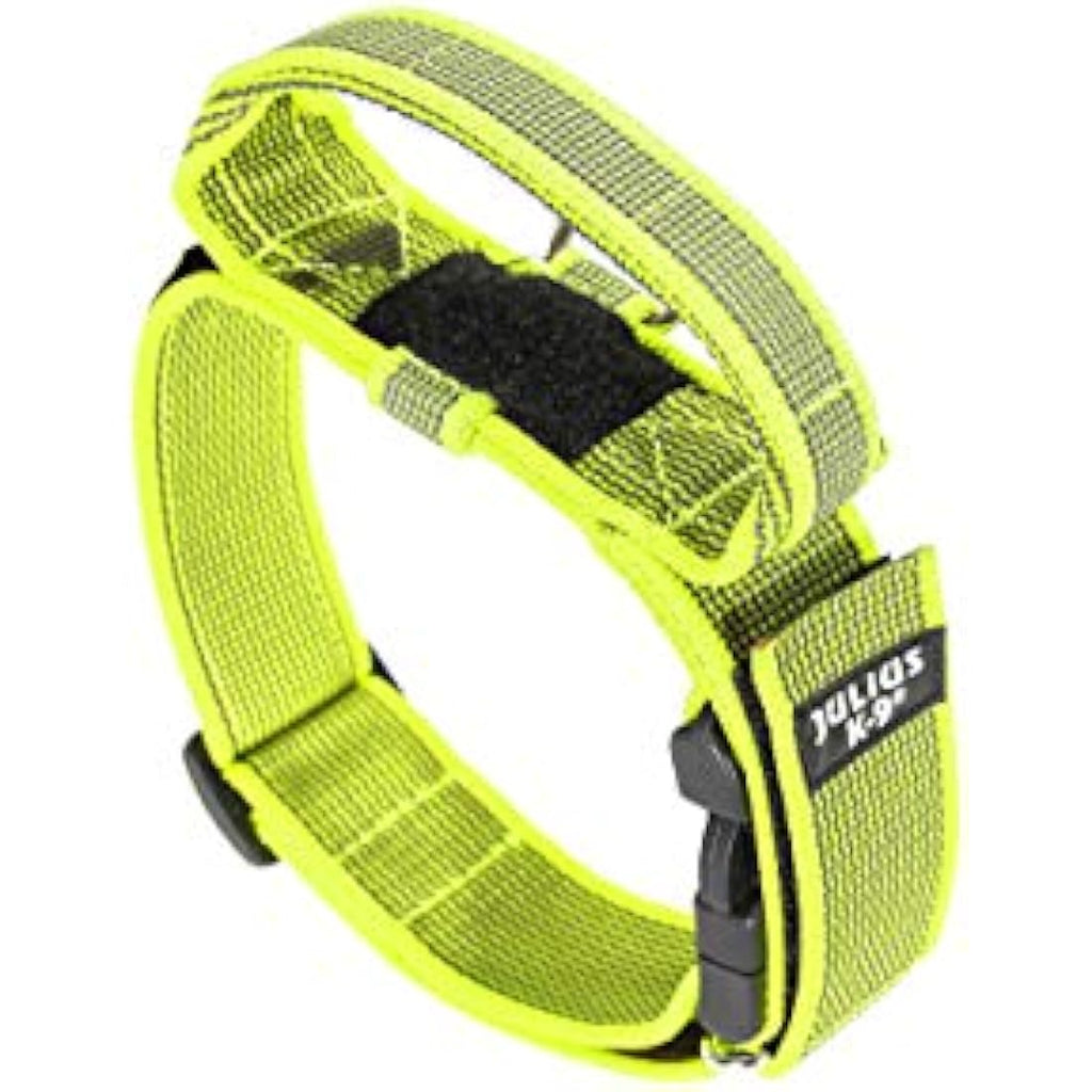 Julius-K9 Color and Gray Dog Collar with Handle - Neon-Gray, 50mm