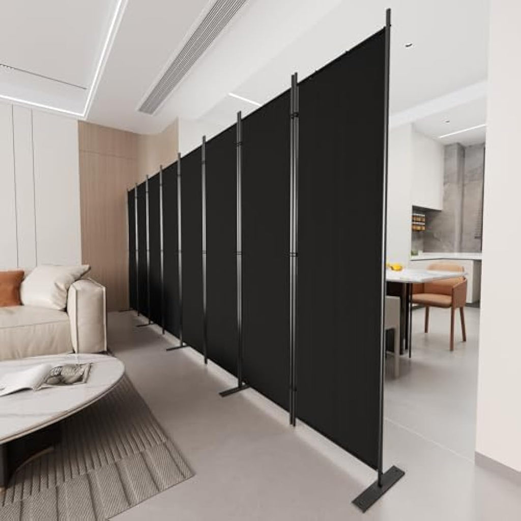 C-Hopetree 8-Panel Room Divider | 180cm Folding Privacy Screen - Black