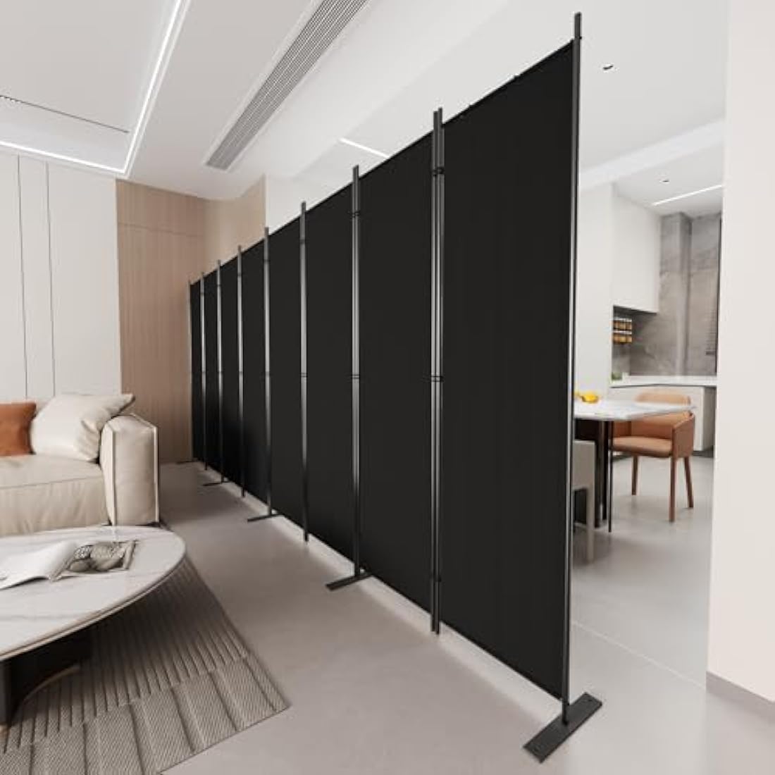 C-Hopetree 8-Panel Room Divider | 180cm Folding Privacy Screen - Black