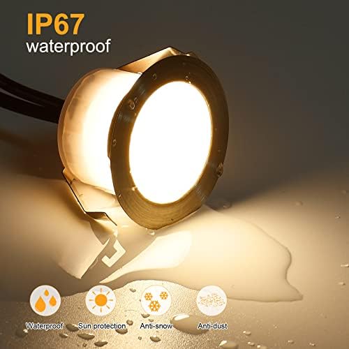 Jolof Store Warm White LED Decking Lights - IP67 Waterproof - 30 Pack