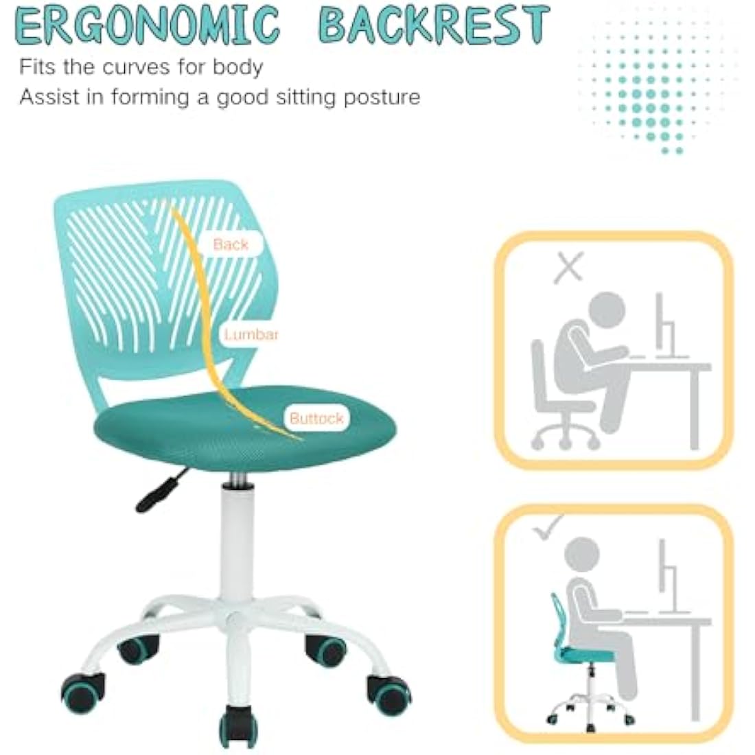 Homy Casa Ergonomic Swivel Desk Chair - Adjustable Mesh Task Chair