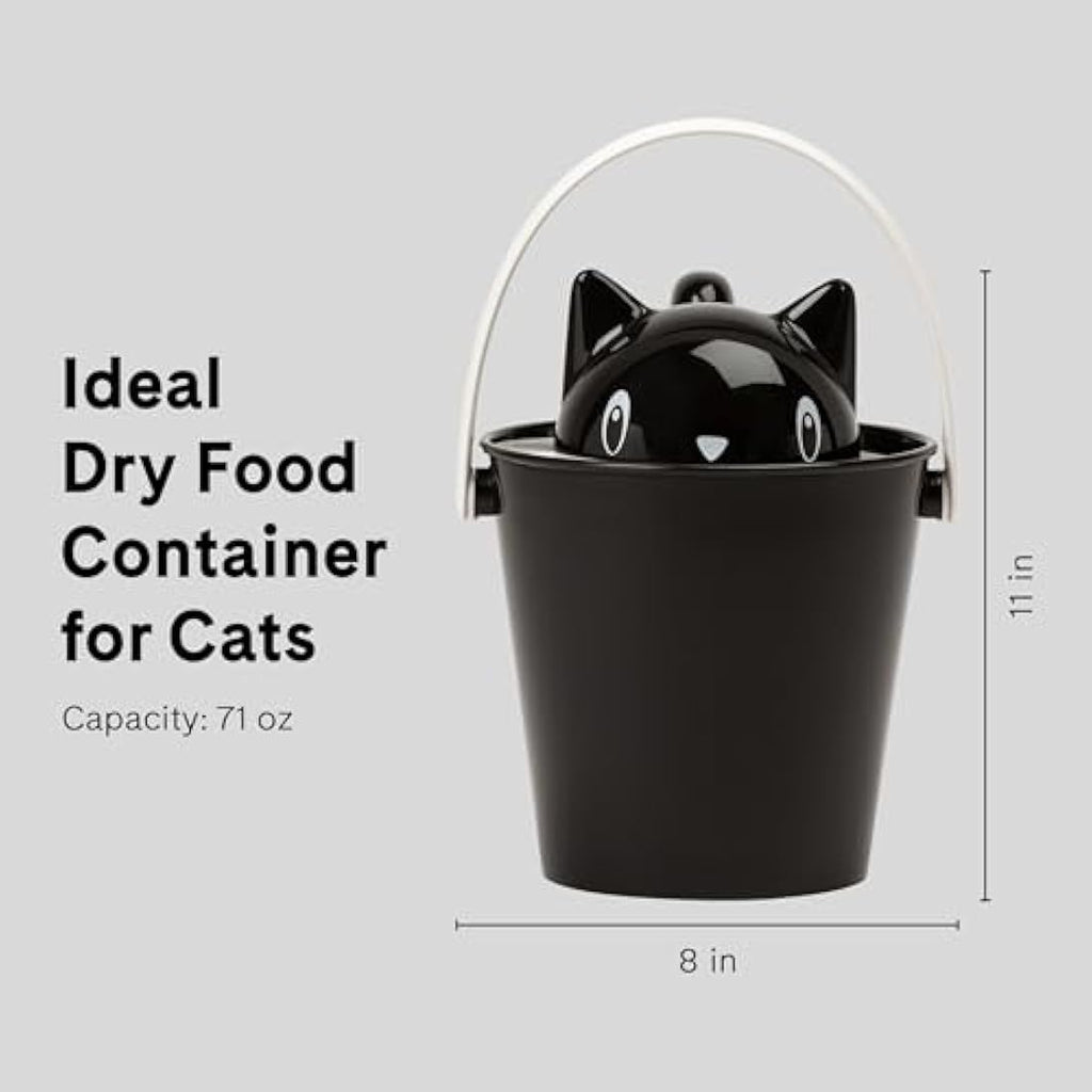United Pets Crick Cat Food Container - 2kg Black Polypropylene Storage