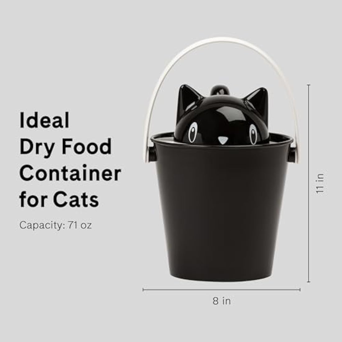 United Pets Crick Cat Food Container - 2kg Black Polypropylene Storage