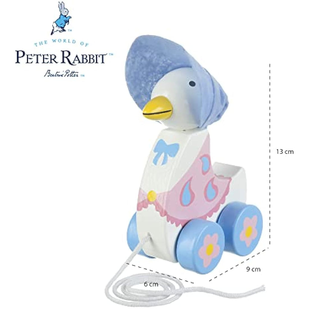 Orange Tree Toys Peter Rabbit Jemima Puddleduck Wooden Pull Along Toy