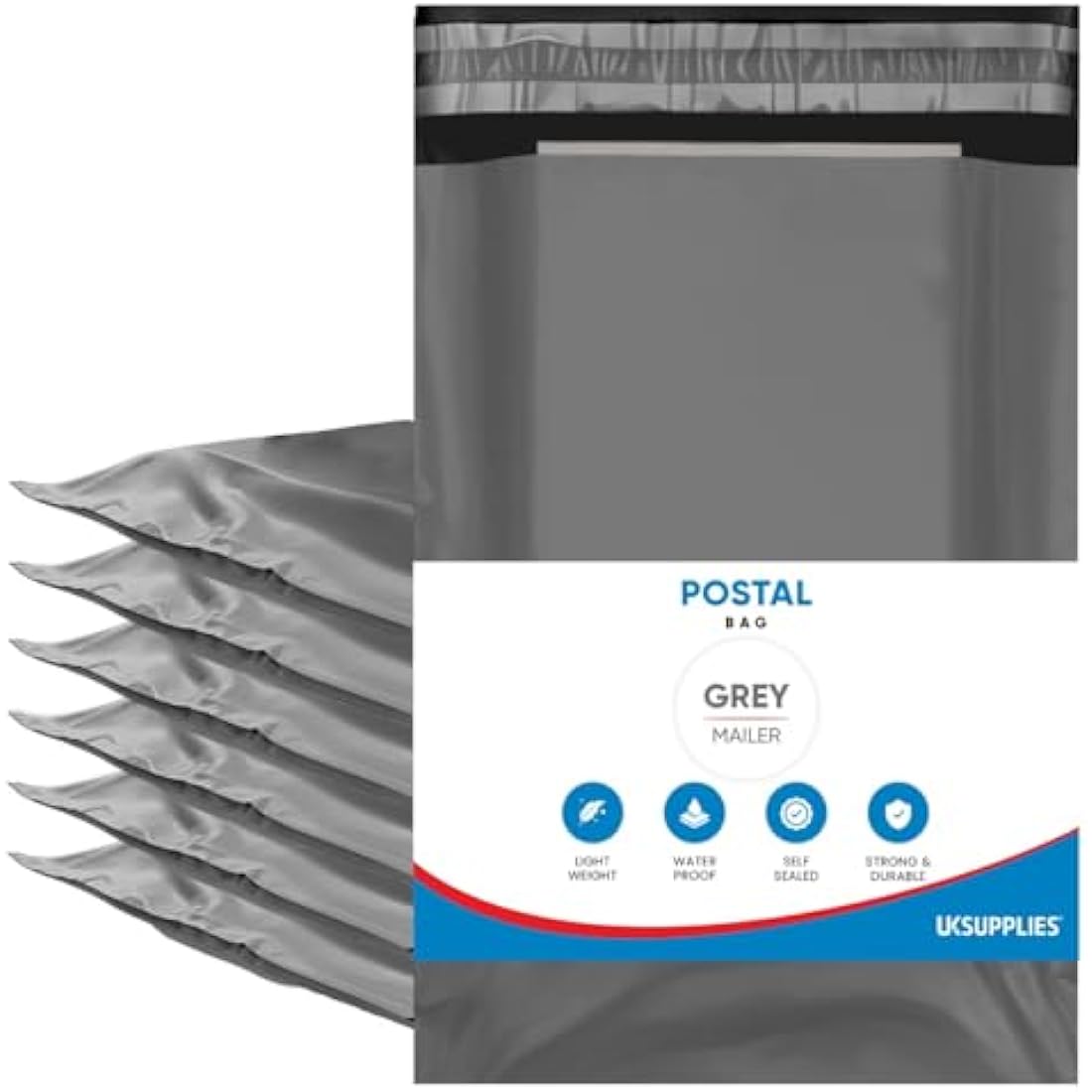Jolof Store Grey Mailing Bags – Waterproof XL Self-Seal Envelopes (50 Pack)