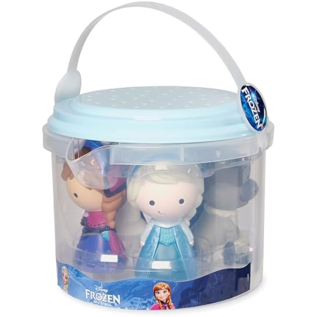 Disney Frozen Bath Toy Set - 5 Piece Character Figures with Bucket