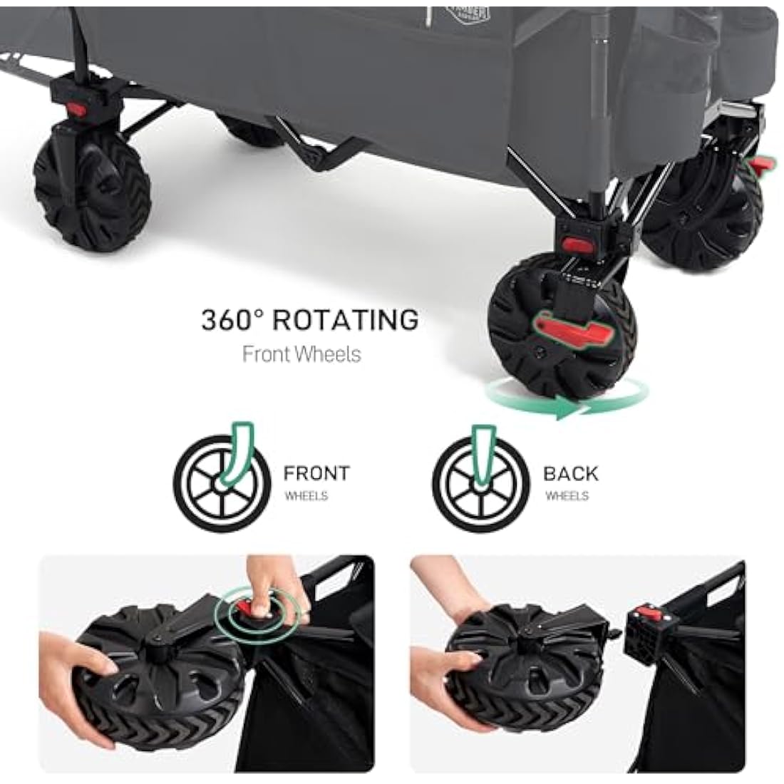 TIMBER RIDGE 300L Folding Festival Trolley | Heavy-Duty Beach Wagon