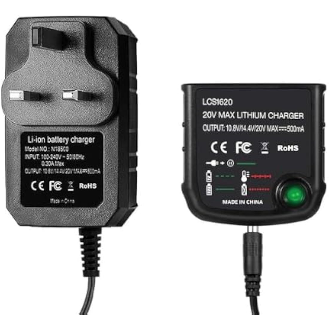 CJBIN 18V Lithium-Ion Battery Charger for Black & Decker | UK Plug
