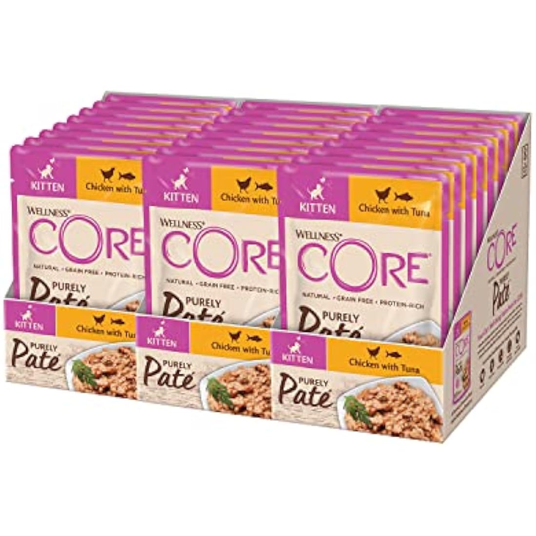 Wellness CORE Kitten Wet Food – Grain-Free Chicken & Tuna Paté (24x85g)