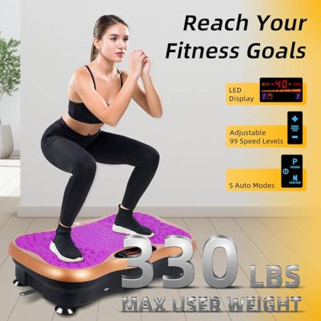 EVOLAND Vibration Plate Exercise Machine | 99 Speed Levels & Bluetooth