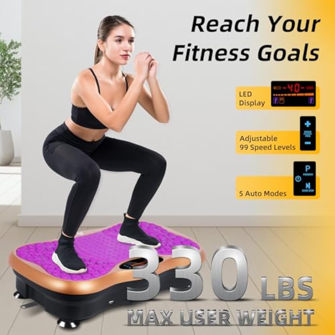 EVOLAND Vibration Plate Exercise Machine | 99 Speed Levels & Bluetooth