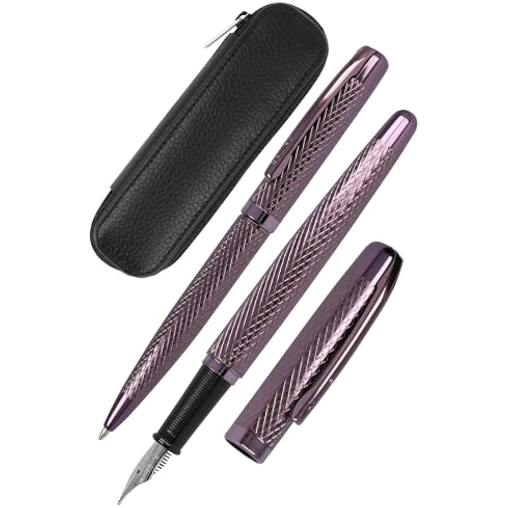 Jolof Store Eleganza Fountain Pen & Ballpoint Set with Leather Case