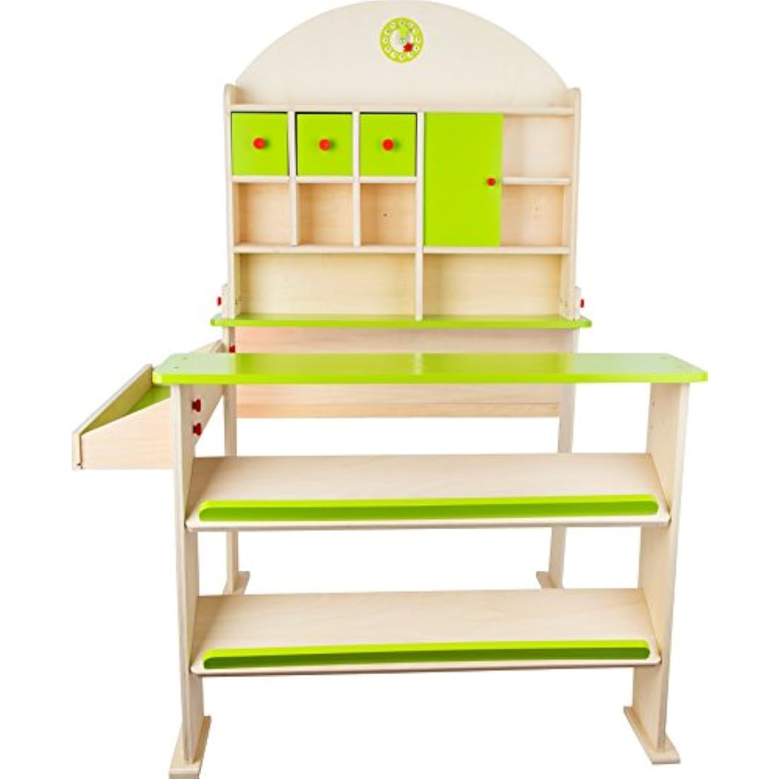 Small Foot Wooden Market Stall – Kids Pretend Play Shop with Doors