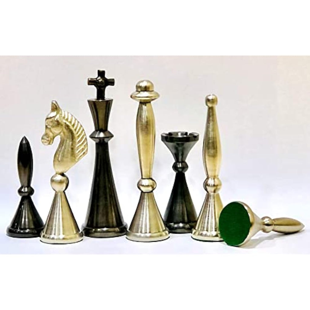 Brass and Copper Metal Chess Pieces - Luxury Chessmen