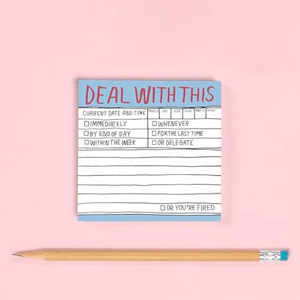 Knock Knock Deal With This Sticky Notes – 8-Pack Hand-Lettered To-Do Pads