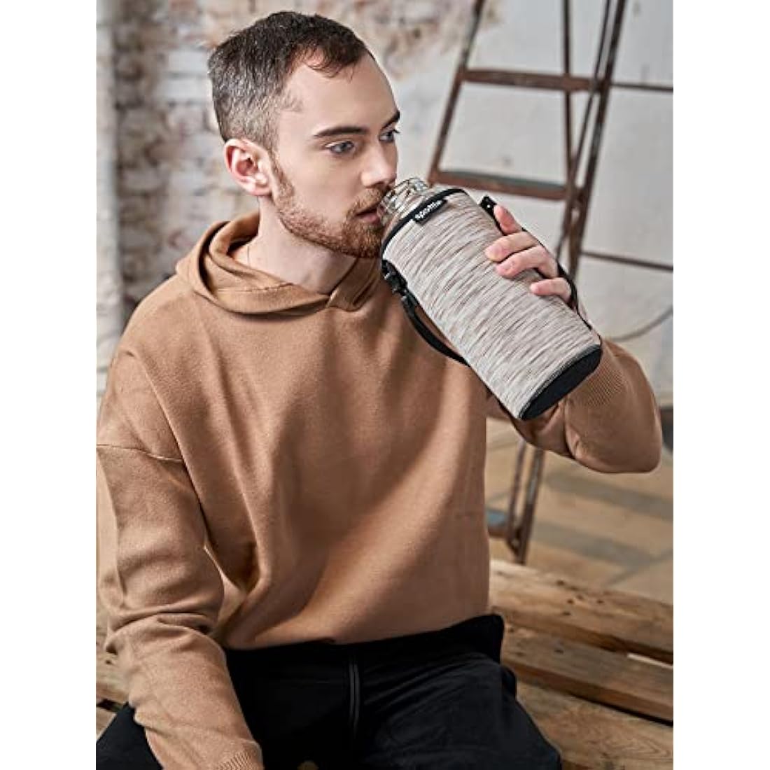 spottle 1.5L Borosilicate Glass Water Bottle with Neoprene Sleeve