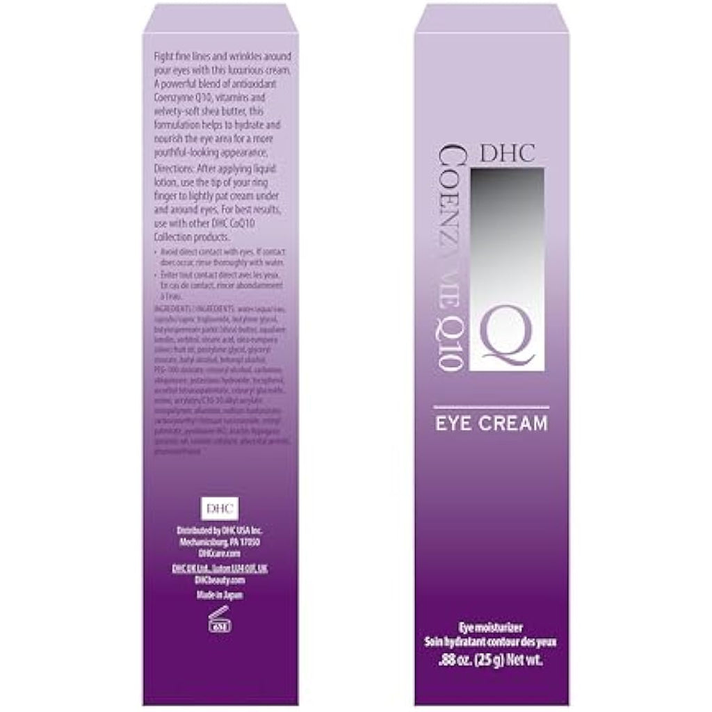 DHC CoQ10 Eye Cream – Hydrating Anti-Aging Treatment for Fine Lines, 25g