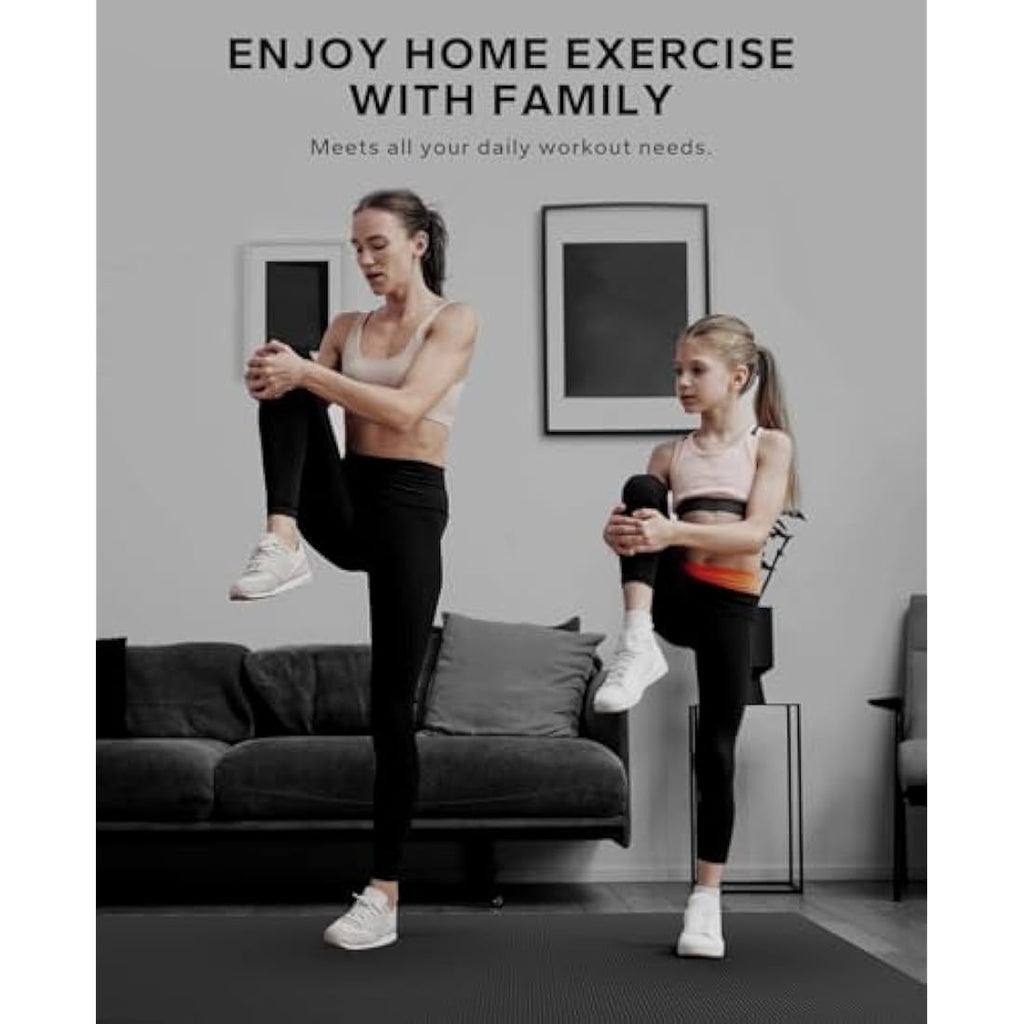 Hapbear Large Exercise Mat – 8mm Non-Slip Home Gym Yoga Mat for HIIT
