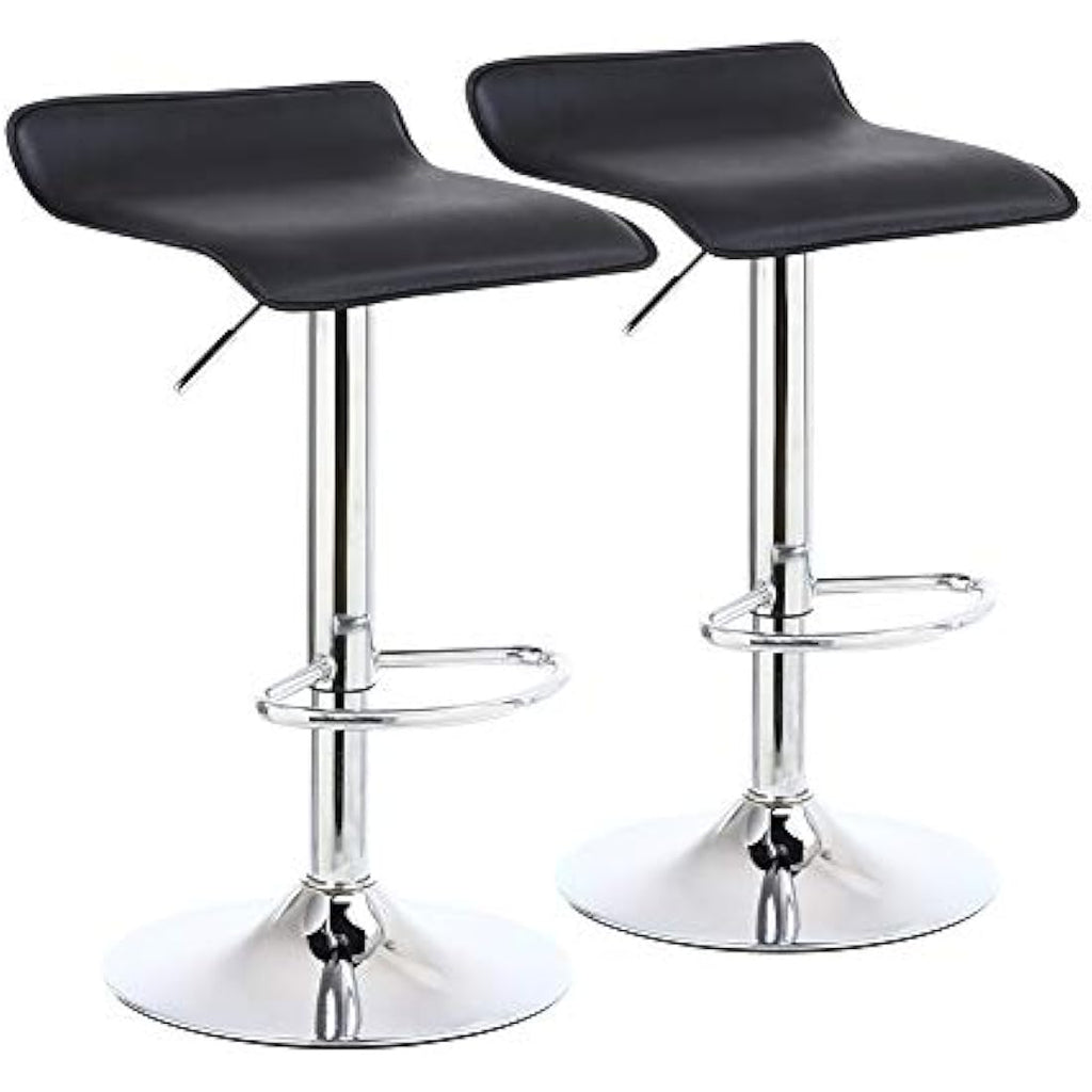 KKTONER Square PU Leather Swivel Bar Stools - Adjustable Counter Chair