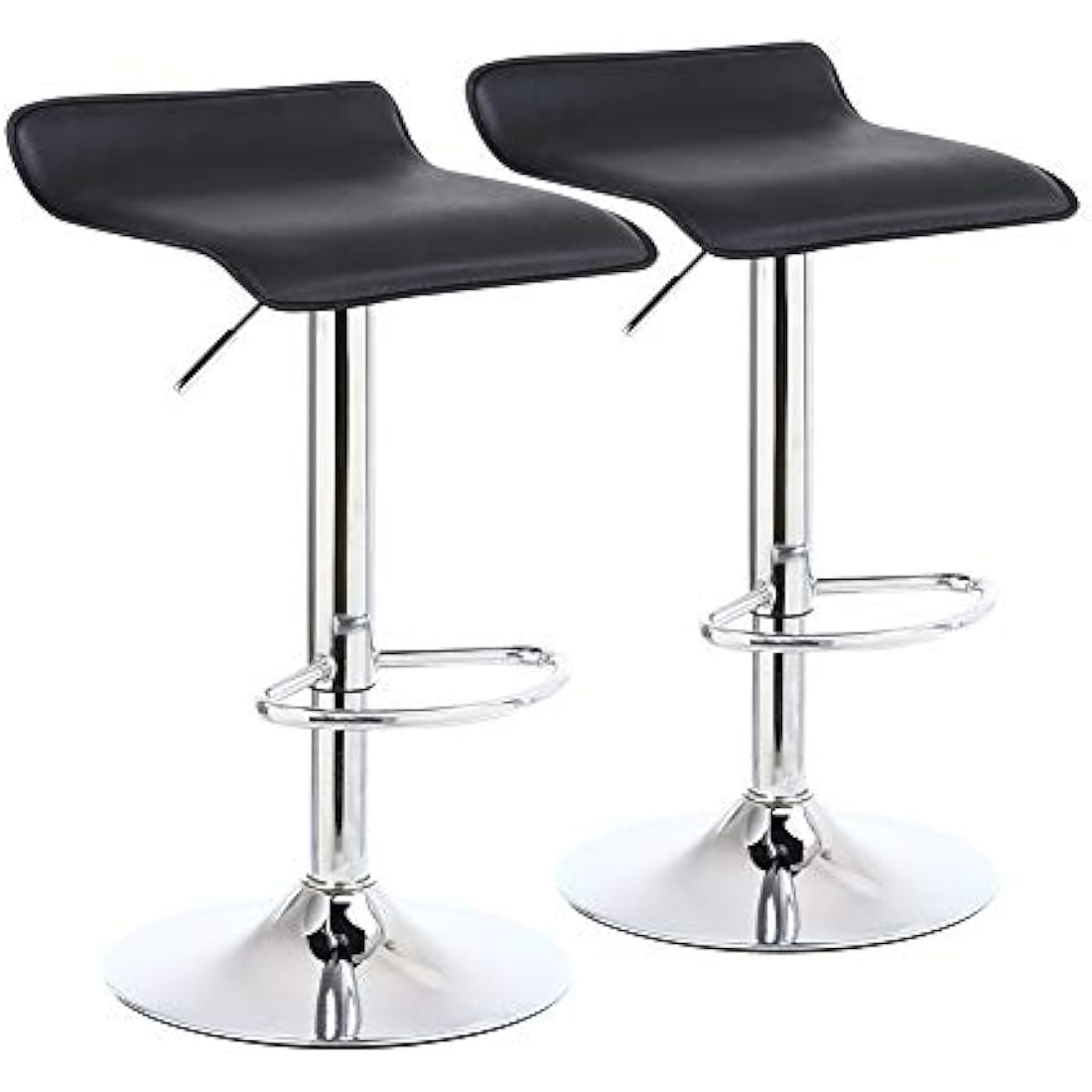 KKTONER Square PU Leather Swivel Bar Stools - Adjustable Counter Chair