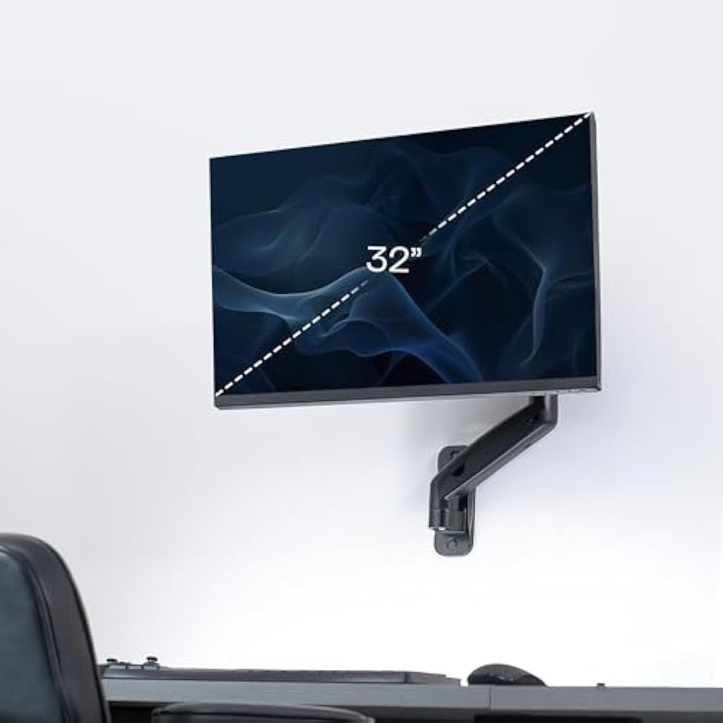 VIVO Single Monitor Wall Mount – Pneumatic Full Motion Arm for 17-27" Screens