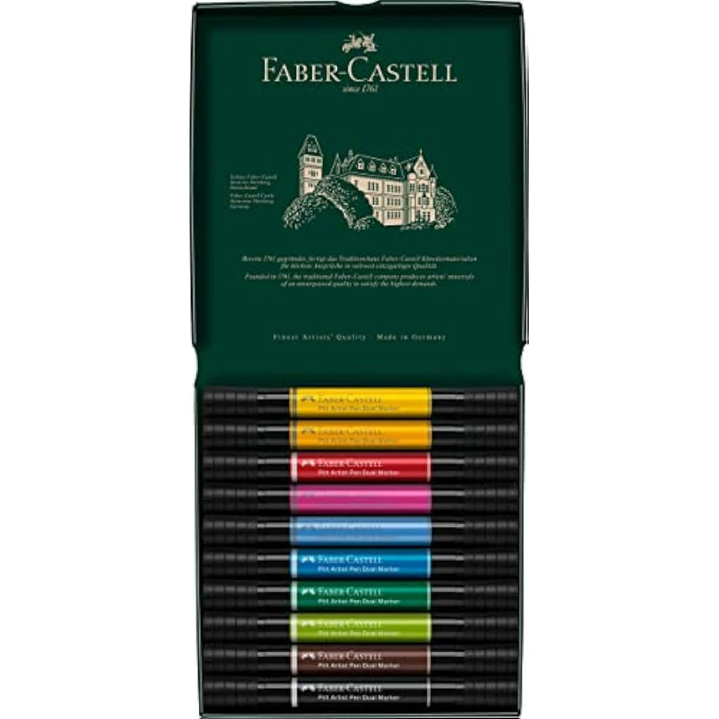 Faber-Castell Pitt Artist Pen Dual Marker - India Ink - Wallet of 10