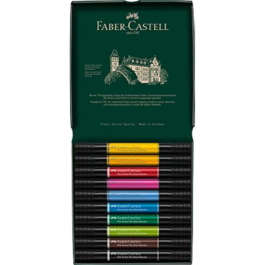 Faber-Castell Pitt Artist Pen Dual Marker - India Ink - Wallet of 10