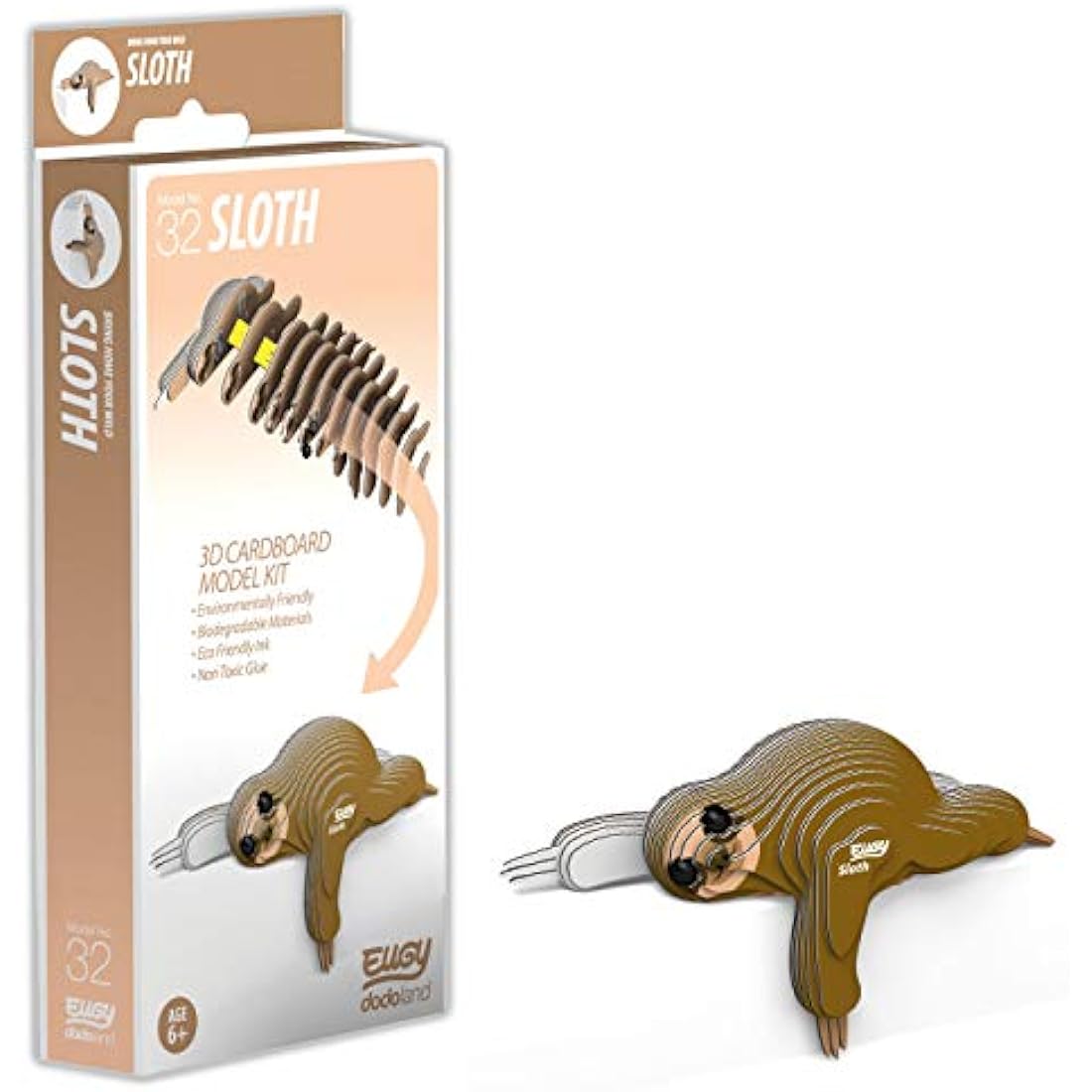 EUGY Sloth 3D Paper Model Kit – Educational DIY Puzzle by Jolof Store