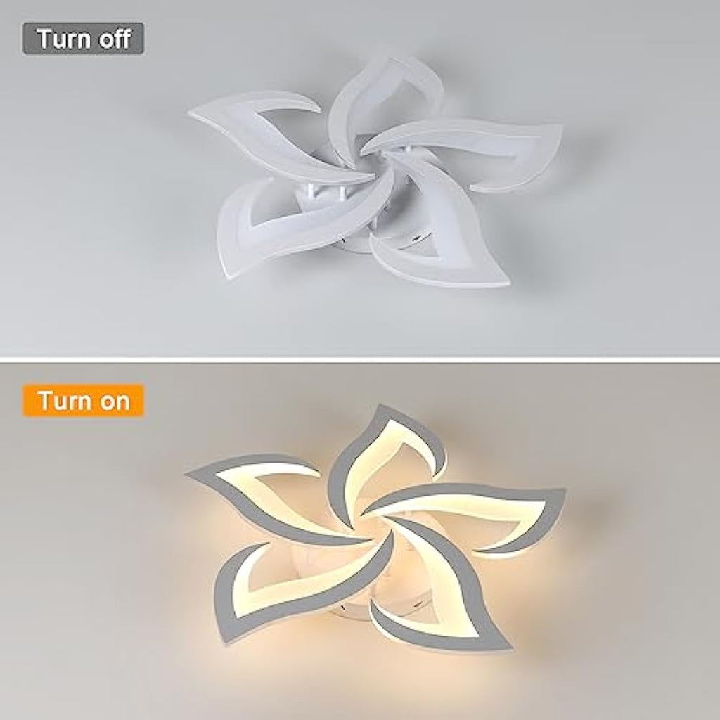 Riserva Modern Petal LED Ceiling Light | Dimmable 40W Lamp with Remote