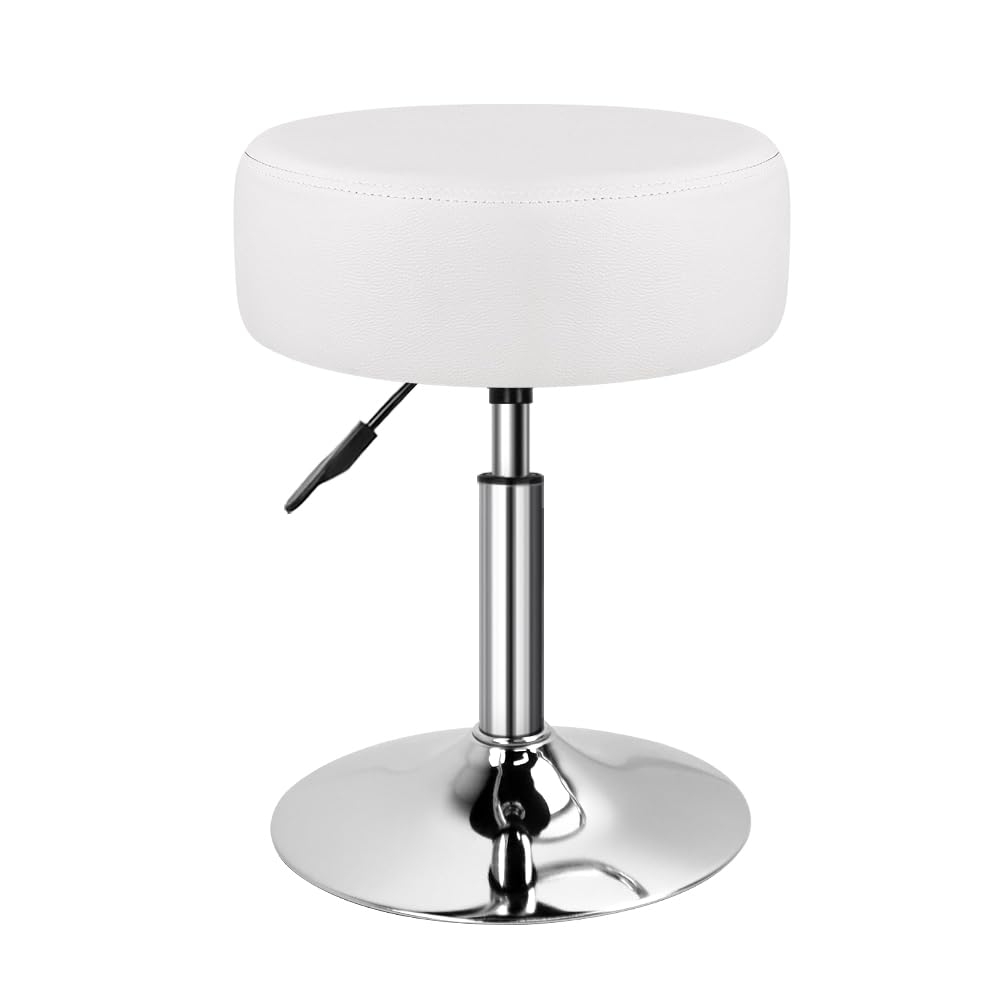 WKWKER Adjustable Vanity Stool for Makeup Room Swivel Makeup Stool Small Round Ottoman for Living Room Makeup Chair for Bedroom SPA Salon Studio - image 1