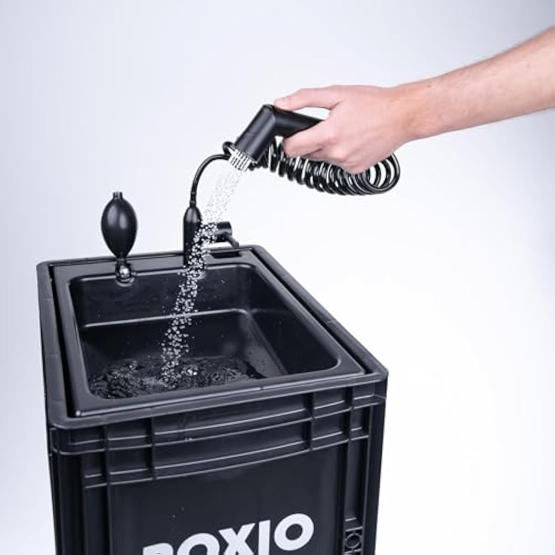 BOXIO WASH Plus | Mobile Camping Sink with Hand Pump and Shower Head