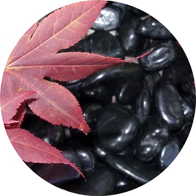 Jolof Store Polished Black River Pebbles – 15kg Decorative 20-40mm Stones