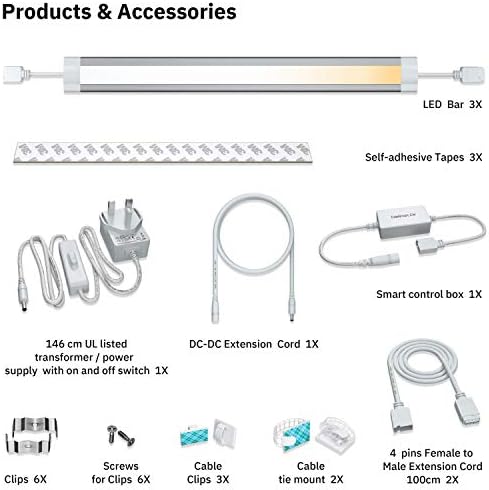 Smart LED Under Cabinet Lights – WiFi Voice Control 3-Bar Kit